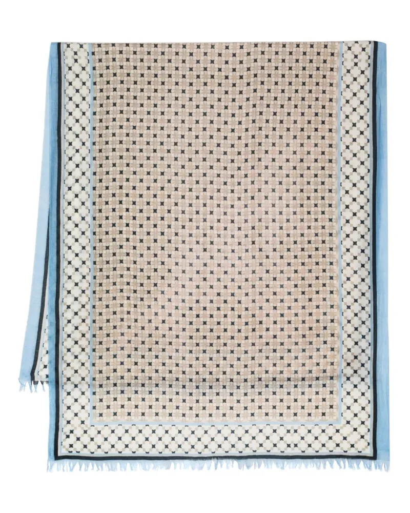 N.Peal Kaschmirschal mit geometrischem Print - Nude Nude