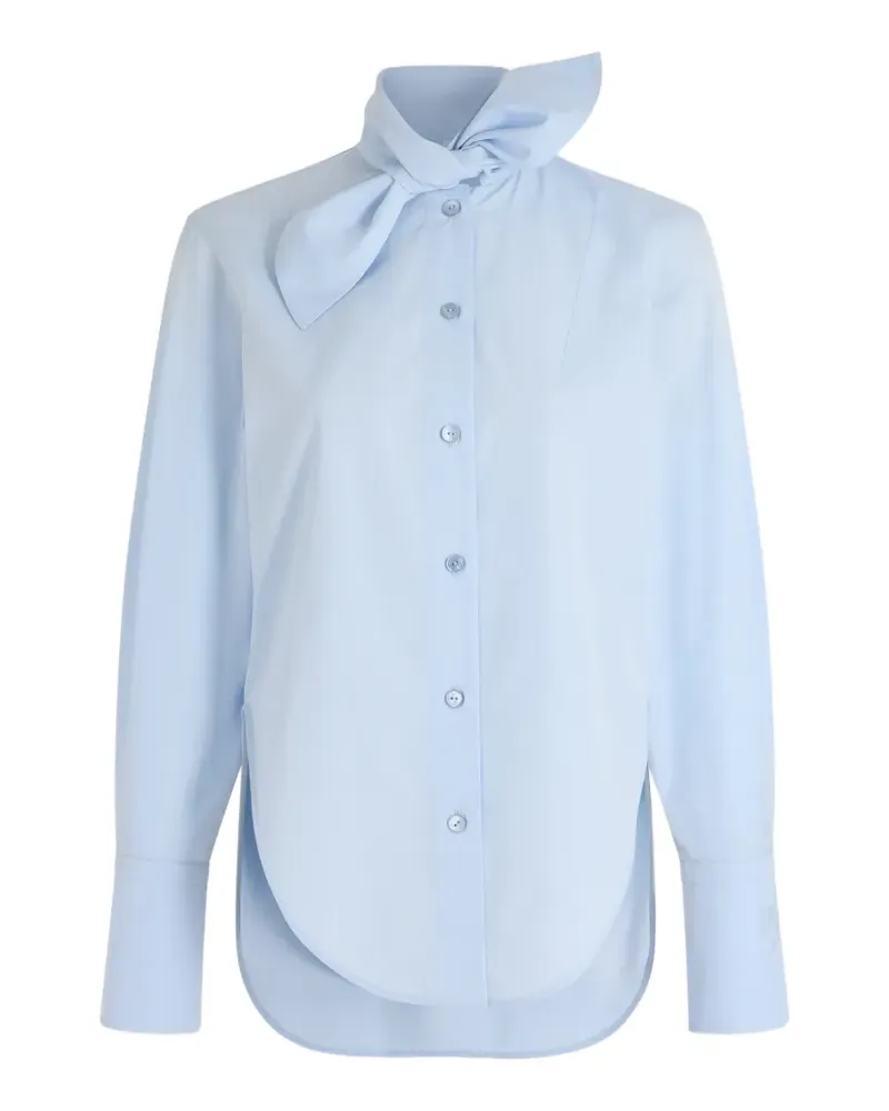 Patou Bluse mit Schleifenkragen - Blau Blau