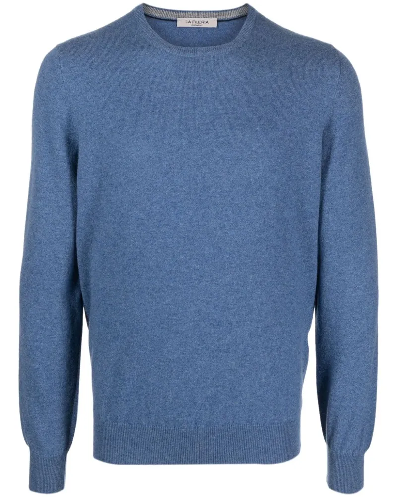 La Fileria Fein gestrickter Kaschmirpullover Blau