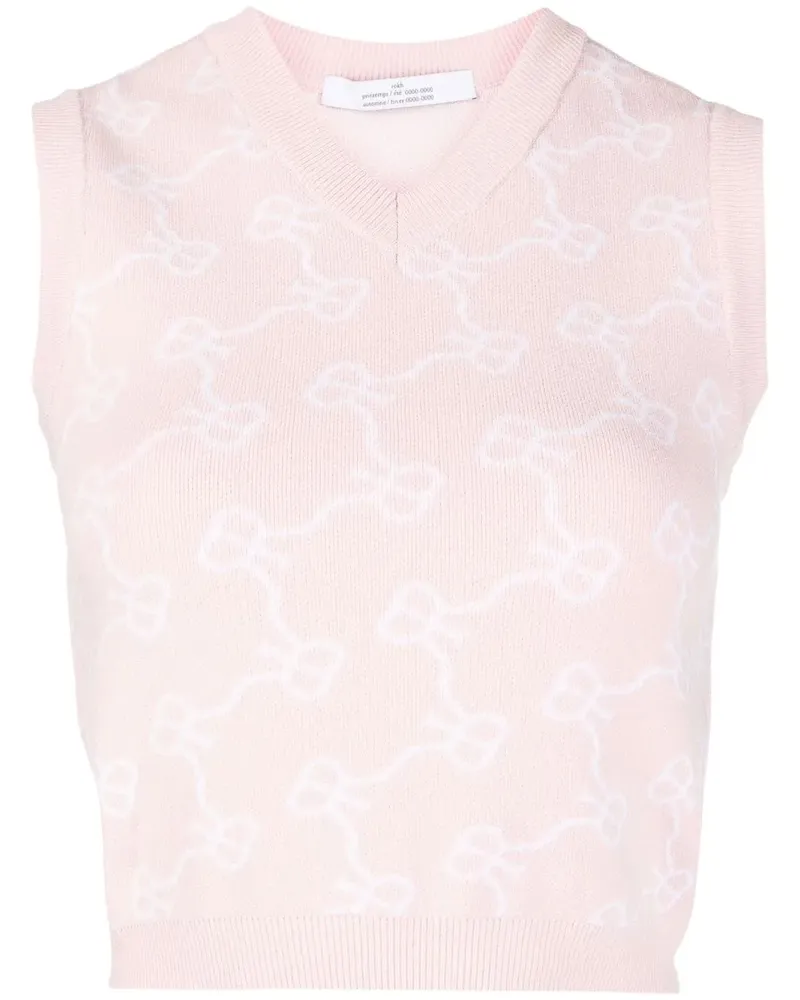 Rokh Cropped-Top mit Monogrammmuster - Rosa Rosa