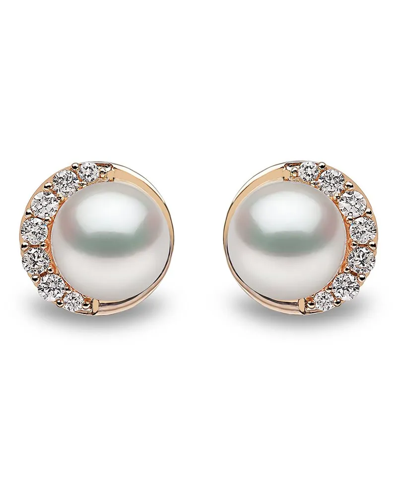 YOKO London 18kt Trend Gelbgoldohrstecker mit Süßwasserperle und Diamanten Gold