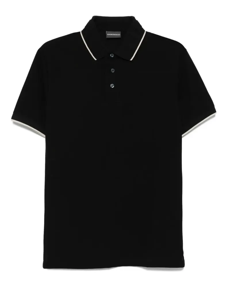 Emporio Armani Poloshirt mit Kontrastdetail - Schwarz Schwarz