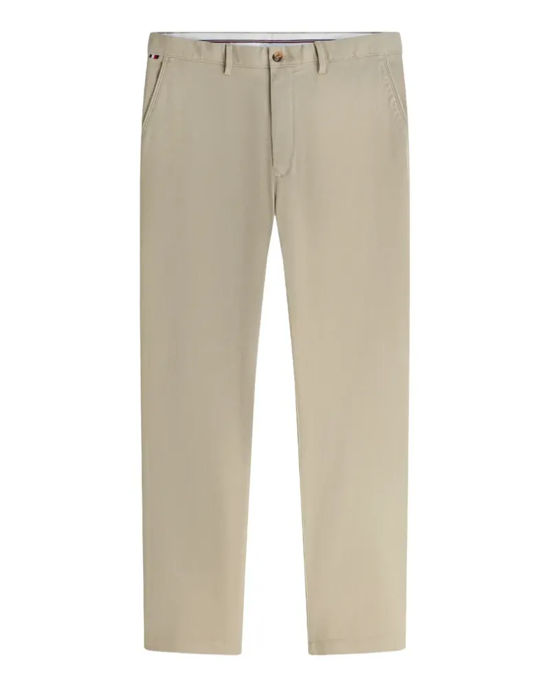 Tommy Hilfiger logo-patch textured trousers - Nude Nude