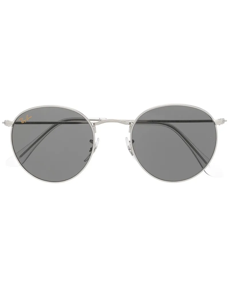 Ray Ban Sonnenbrille mit rundem Gestell - Silber Silber