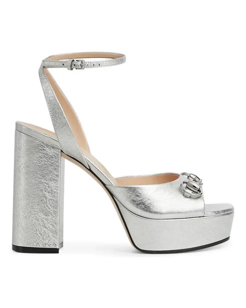 Gucci Horsebit platform sandals - Silber Silber