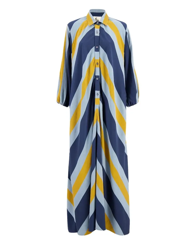 PAULA Maxikleid mit Zickzackmuster - Blau Blau