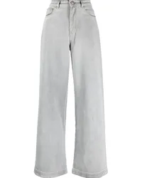 MOORER Halbhohe Straight-Leg-Jeans Grau