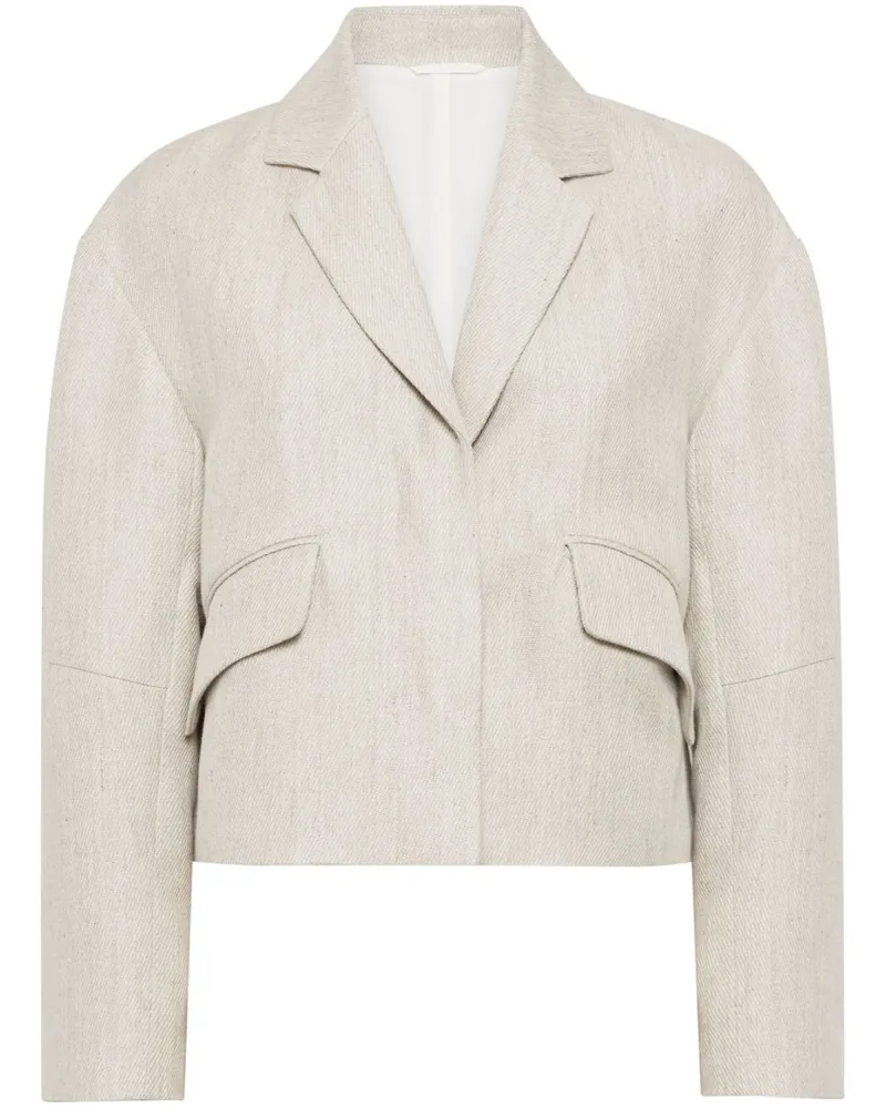 Brunello Cucinelli Monili Blazer mit Perlenverzierung - Nude Nude
