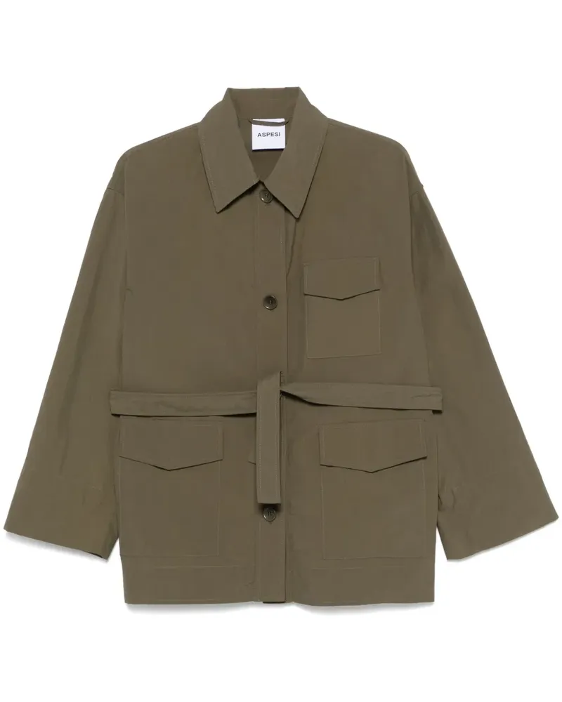 ASPESI Jacke mit Gürtel - Grün Grün