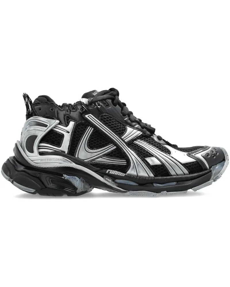 Balenciaga lace-up metallic trainers - Schwarz Schwarz