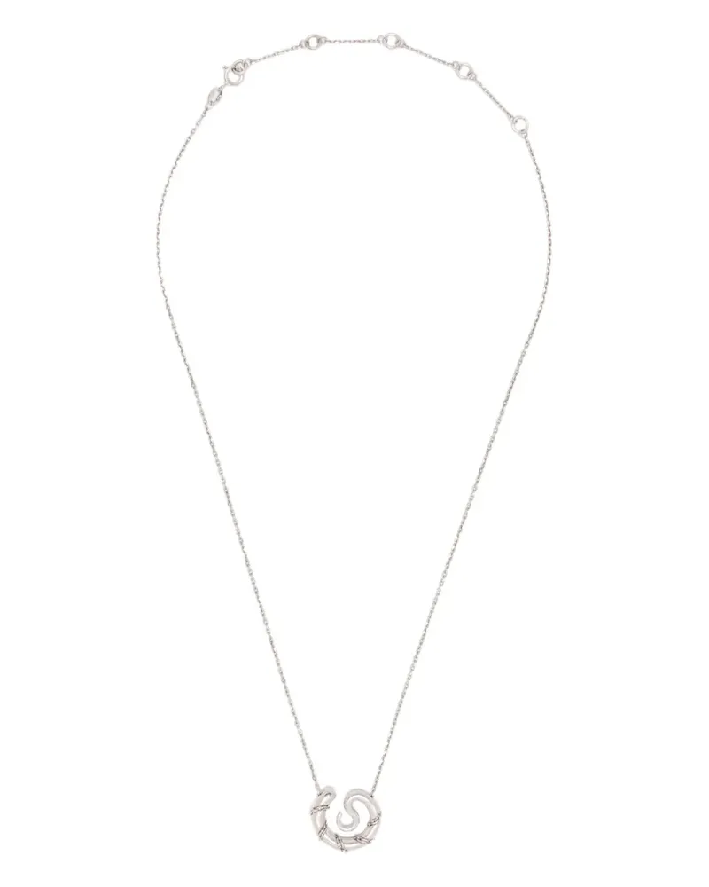 PANCONESI Serpant Halskette mit verdrehtem Anhänger - Silber Silber