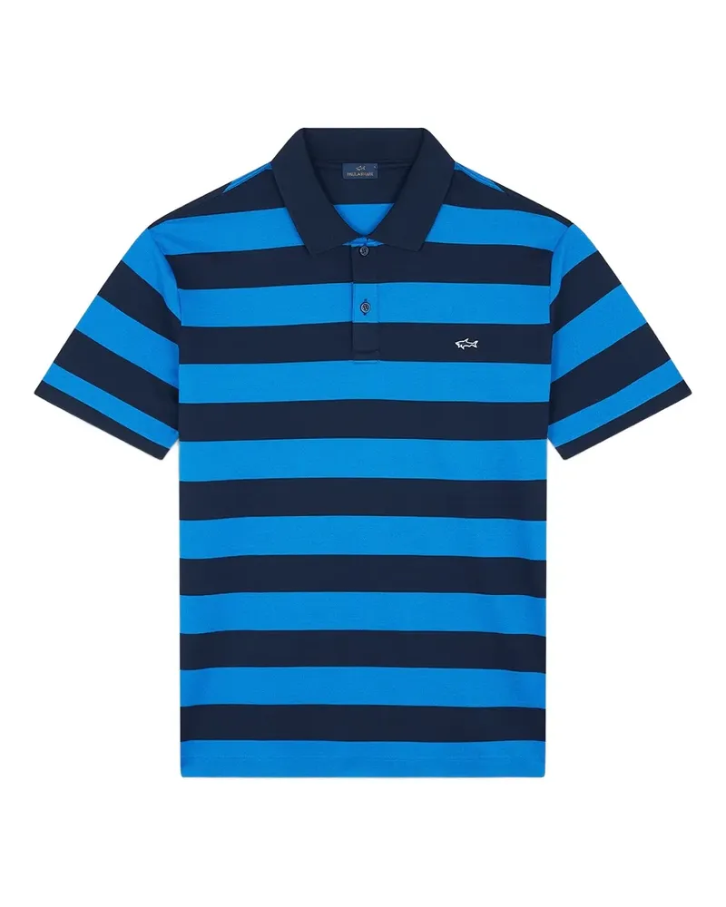 Paul & Shark Gestreiftes Poloshirt aus Piqué - Blau Blau