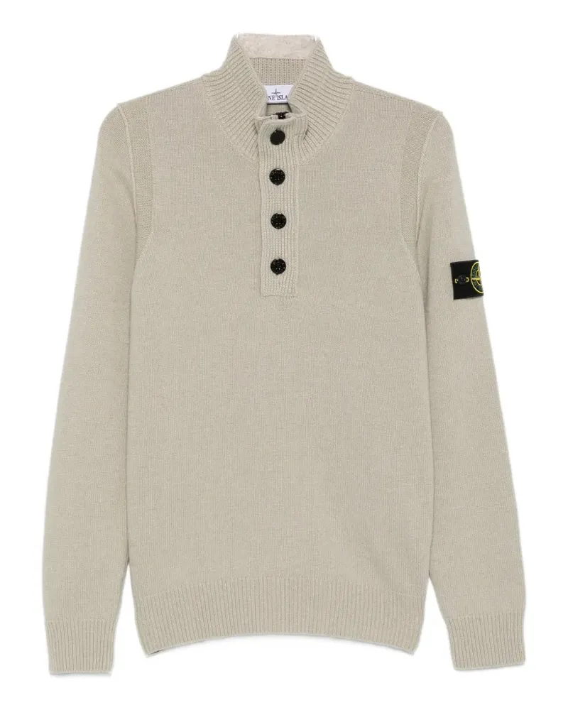 Stone Island logo-patch long-sleeve sweater - Nude Nude