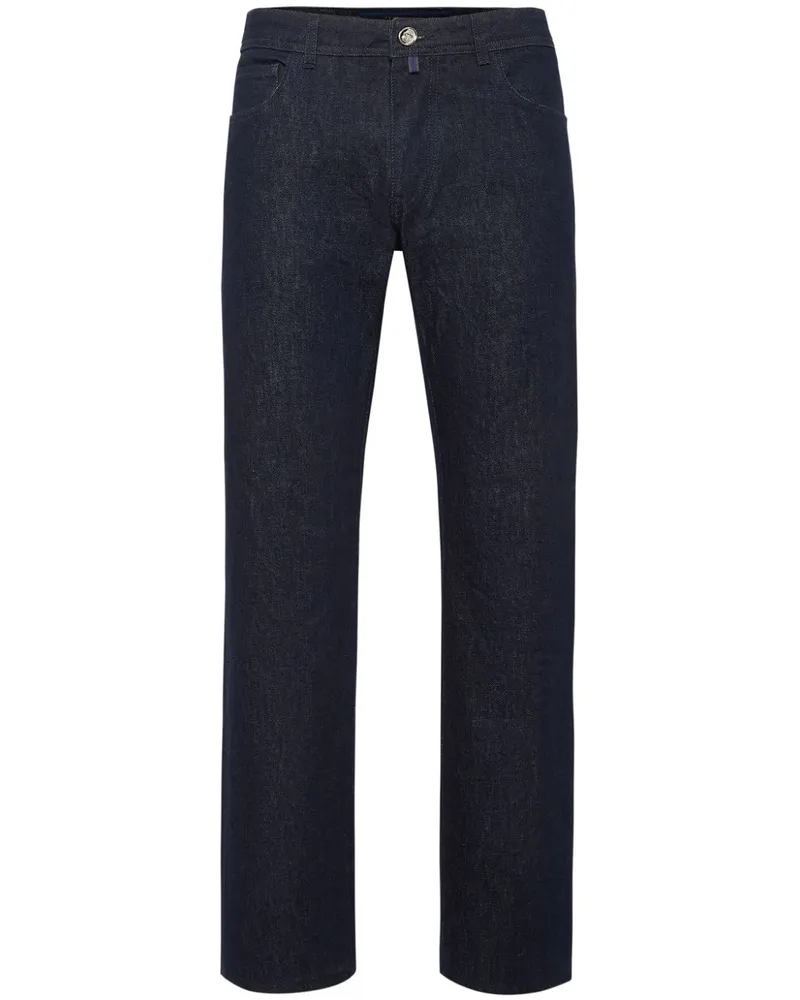 Billionaire Straight-Leg-Jeans mit Logo Blau