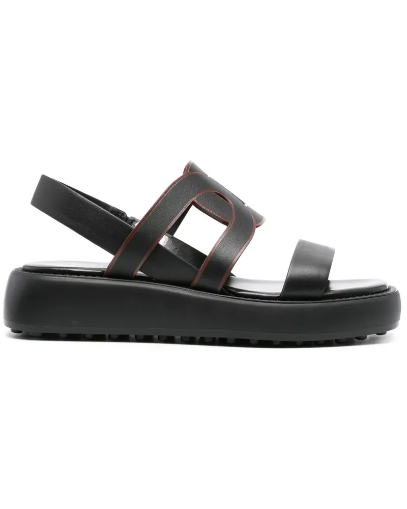TOD'S Sandalen mit Cut-Out-Logo - Schwarz Schwarz