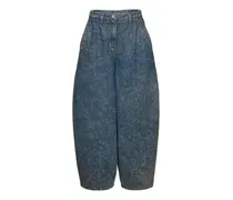 Acid-Wash-Jeans mit Falten - Blau