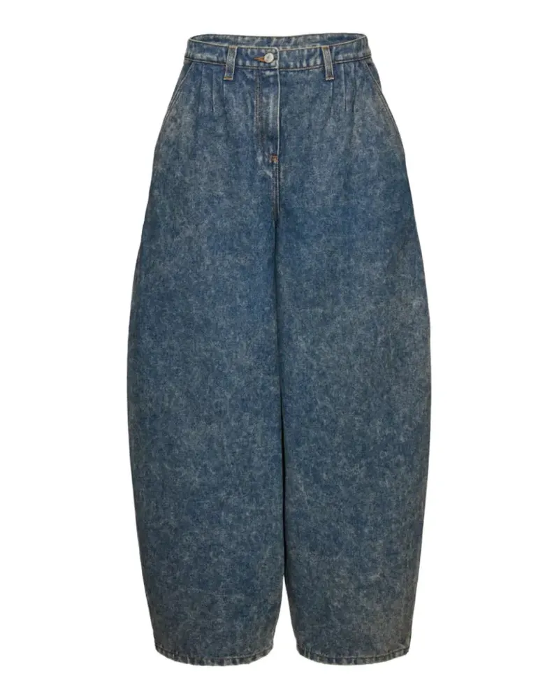 Magda Butrym acid-wash pleated jeans - Blau Blau