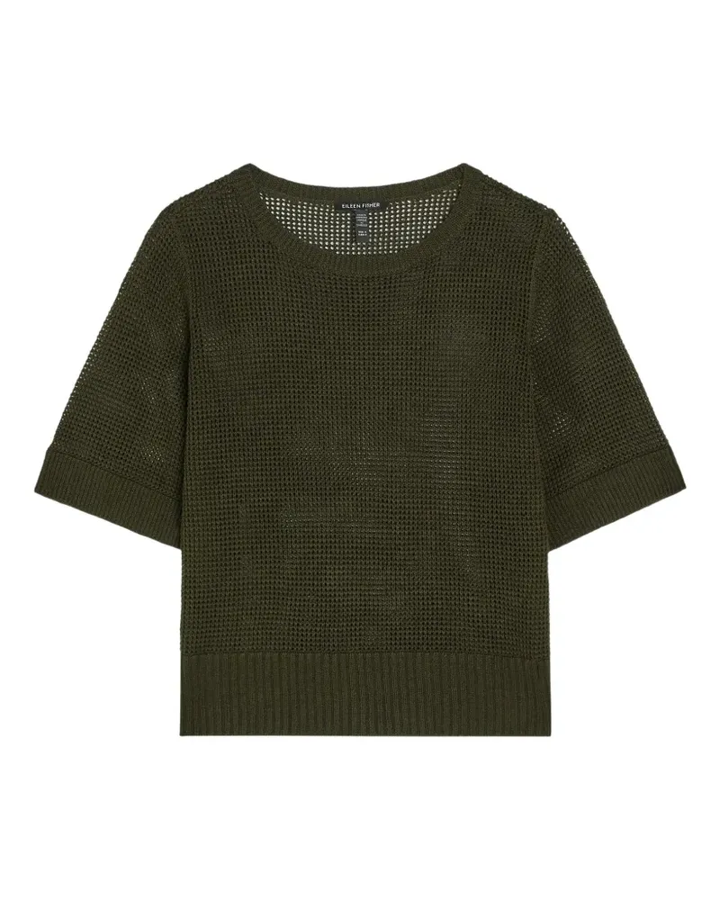 Eileen Fisher T-Shirt aus Mesh-Strick - Grün Grün
