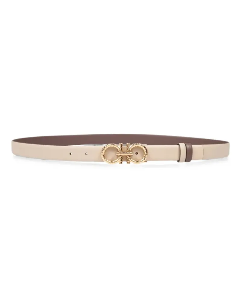 Ferragamo Gancini reversible leather belt - Nude Nude