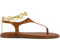 Sandalen mit Kettendetail - Braun