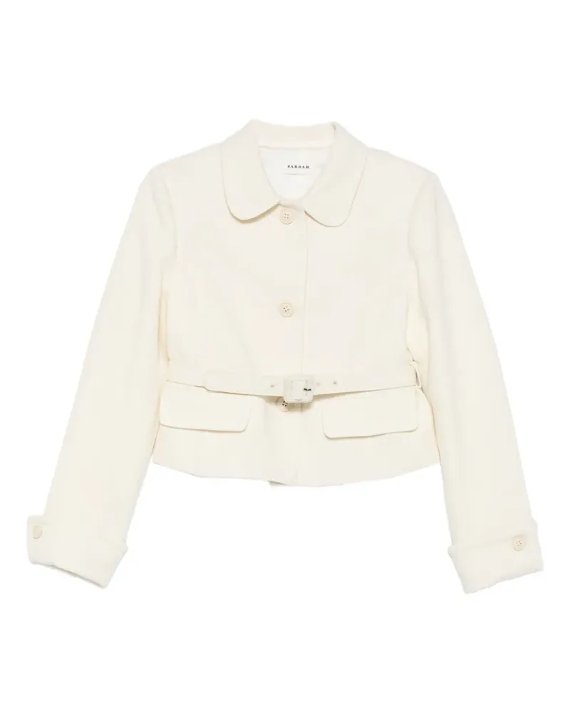 P.A.R.O.S.H. P.A.R.O H. Jacke mit Knöpfen und Gürtel - Nude Nude