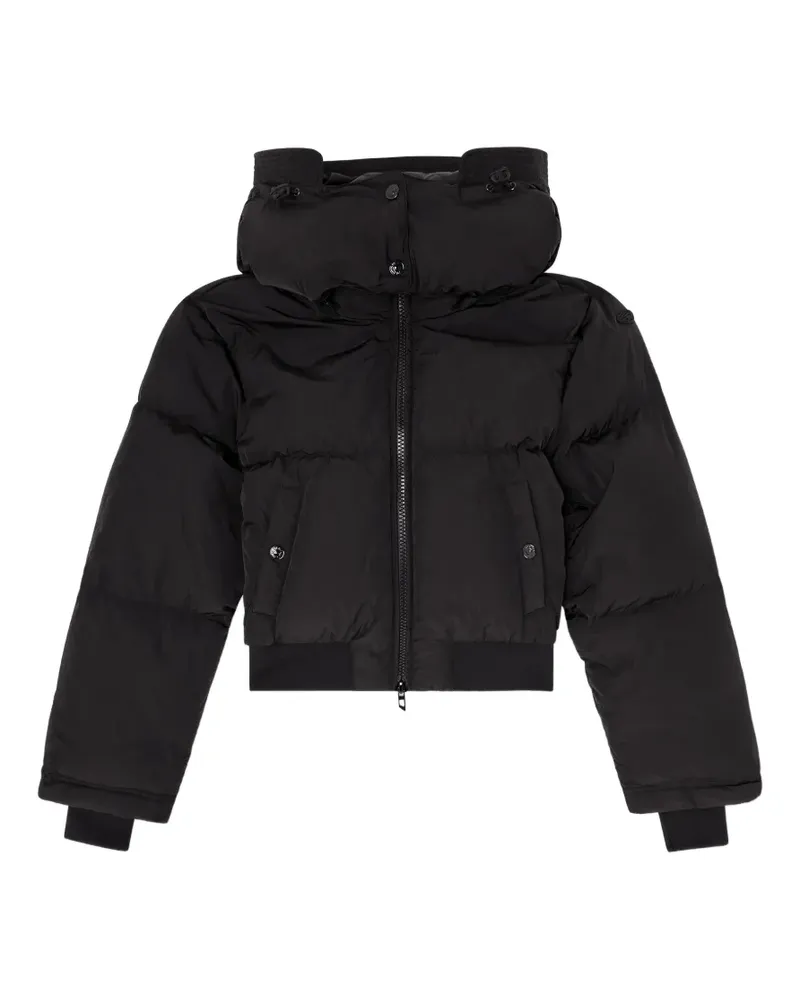 Diesel wrinkled-nylon down puffer jacket with detachable hood - Schwarz Schwarz