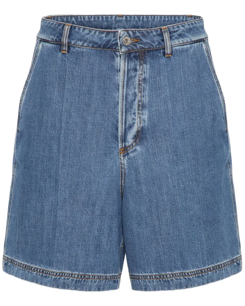 Valentino Garavani Jeans-Shorts mit VGold-Detail Blau