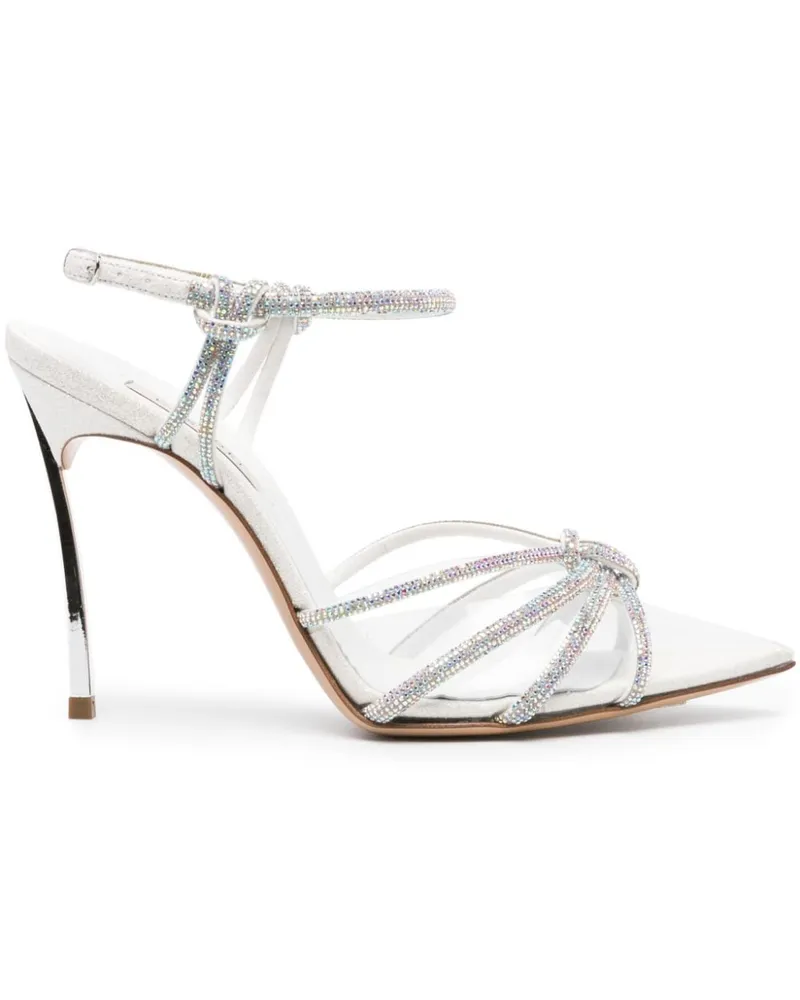 Casadei Blade C+C Pumps mit Strass 100mm - Weiß Weiß