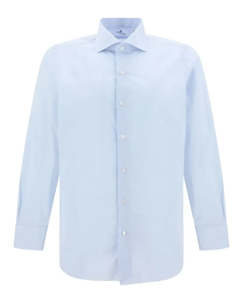 Finamore 1925 Hemd mit Knöpfen - Blau Blau