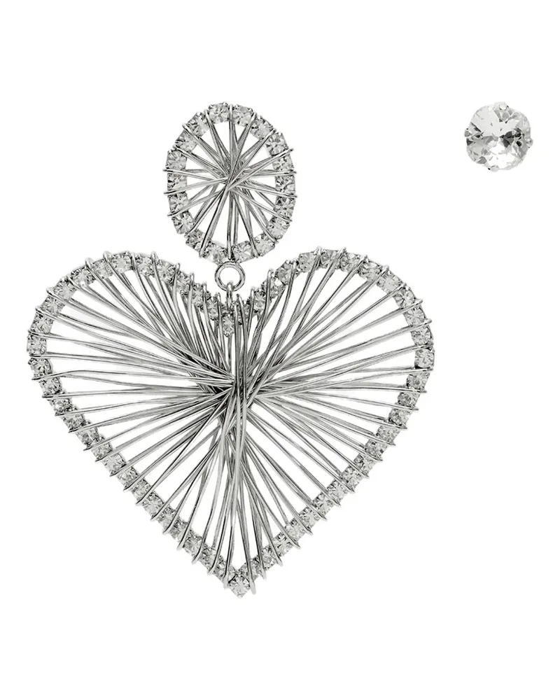 Isabel Marant heart-shaped crystal earrings - Silber Silber