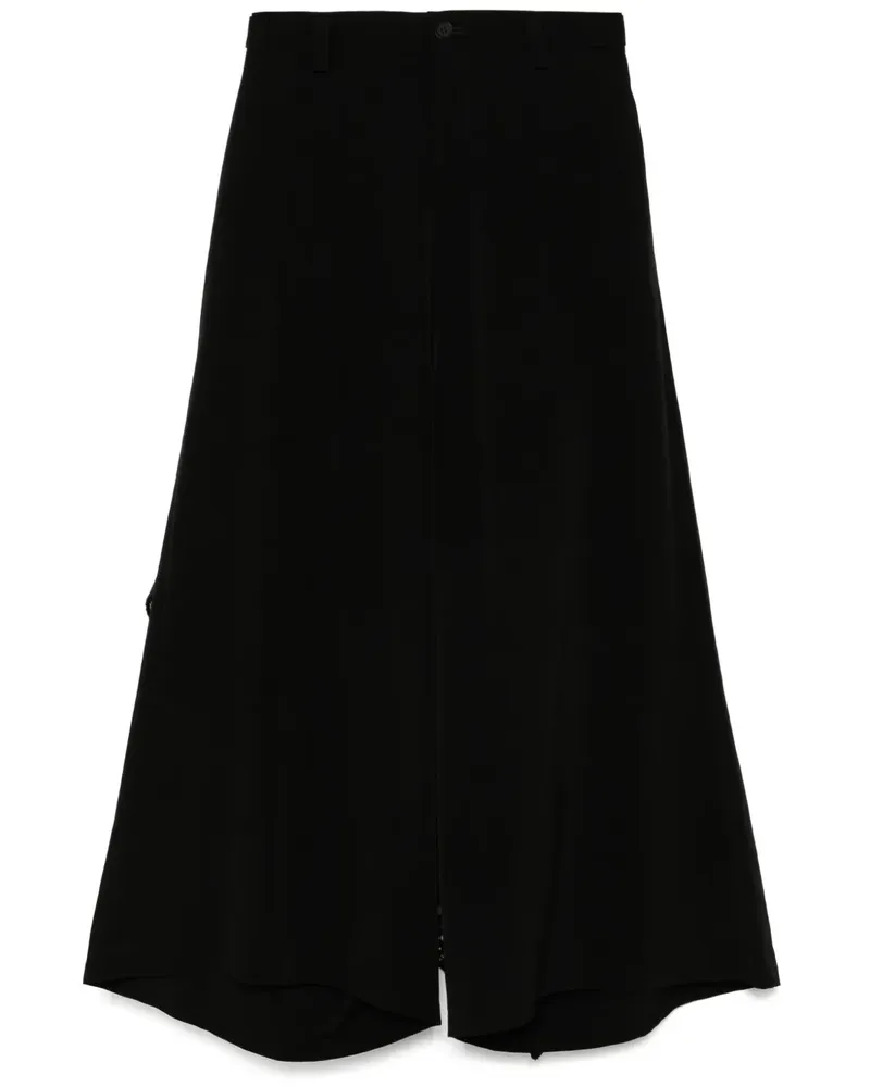 Yohji Yamamoto Drapierte De Chine Hose hinten - Schwarz Schwarz