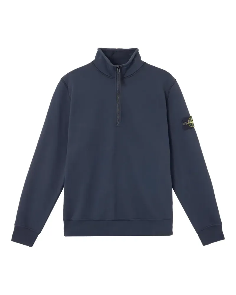 Stone Island logo-patch half-zip sweater - Blau Blau