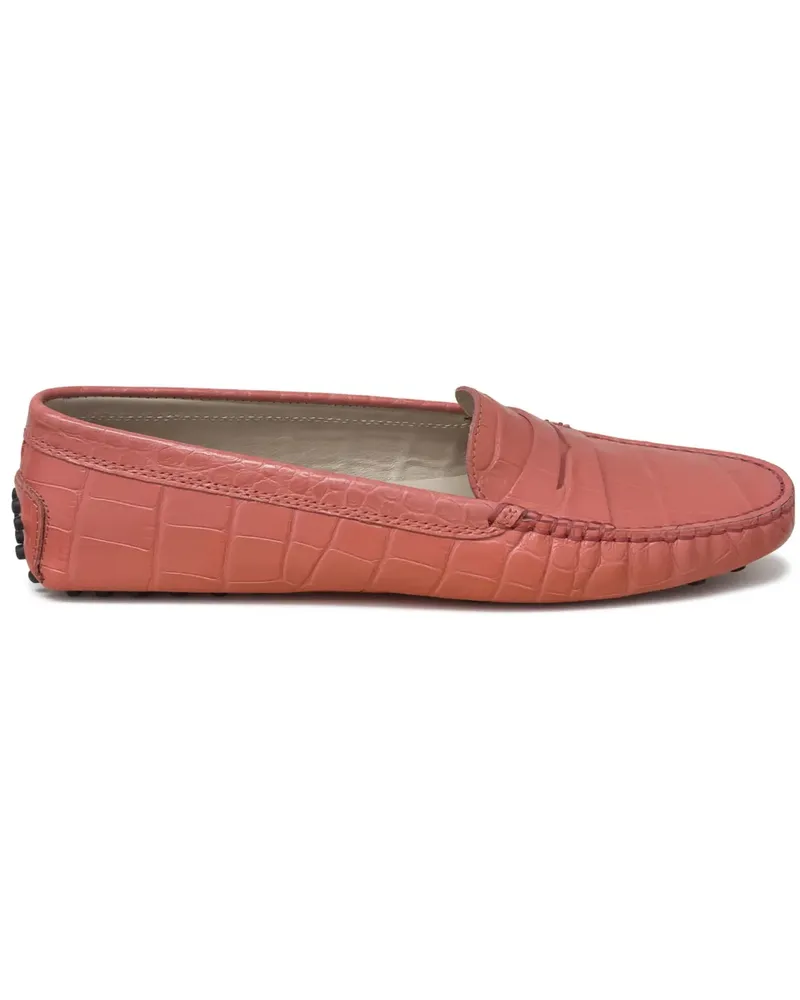 TOD'S Gommini croc-effect loafers - Rosa Rosa