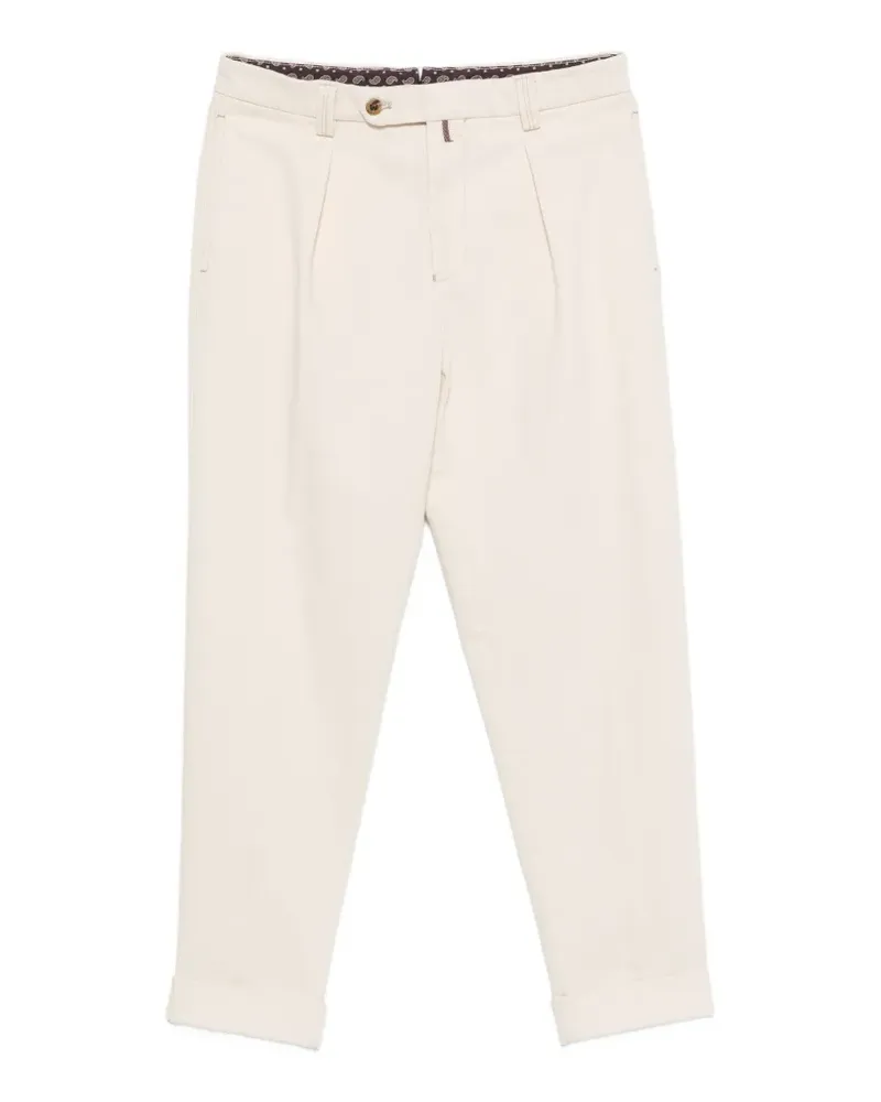 Berwich pleated-front turn-up trousers - Nude Nude