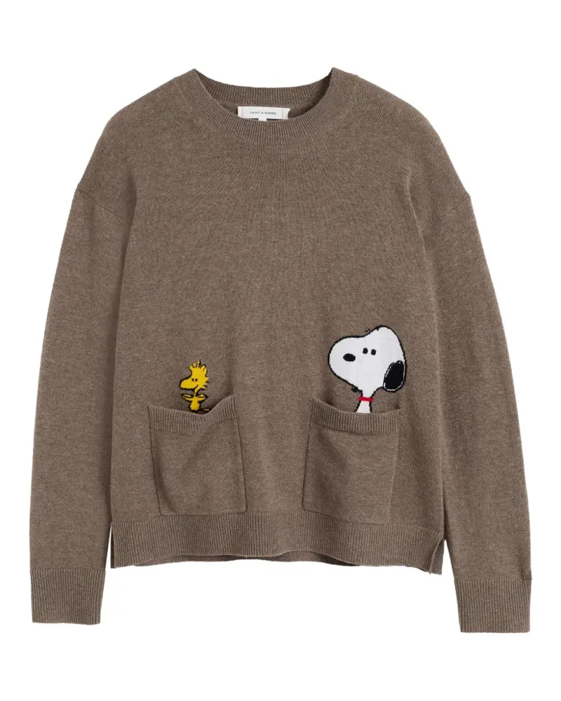 Chinti & Parker Snoopy-Pullover mit aufgesetzter Tasche - Braun Braun