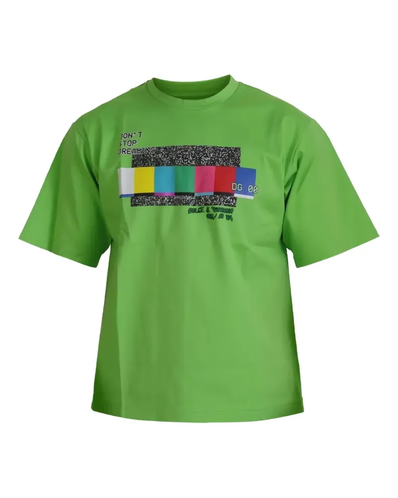 Dolce & Gabbana T-Shirt mit grafischem Print - Grün Grün