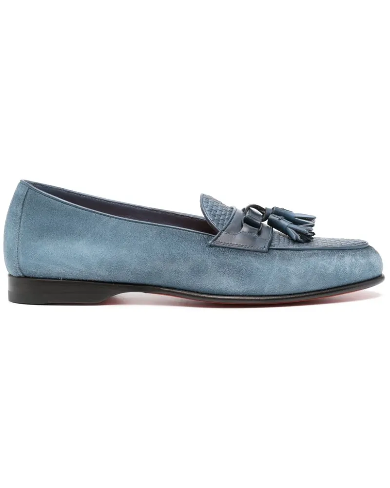 Santoni Andrea Loafer aus Wildleder - Blau Blau
