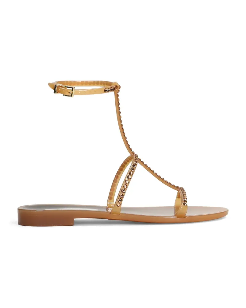 Menghi T-Riemen-Sandalen mit Kristallen - Nude Nude