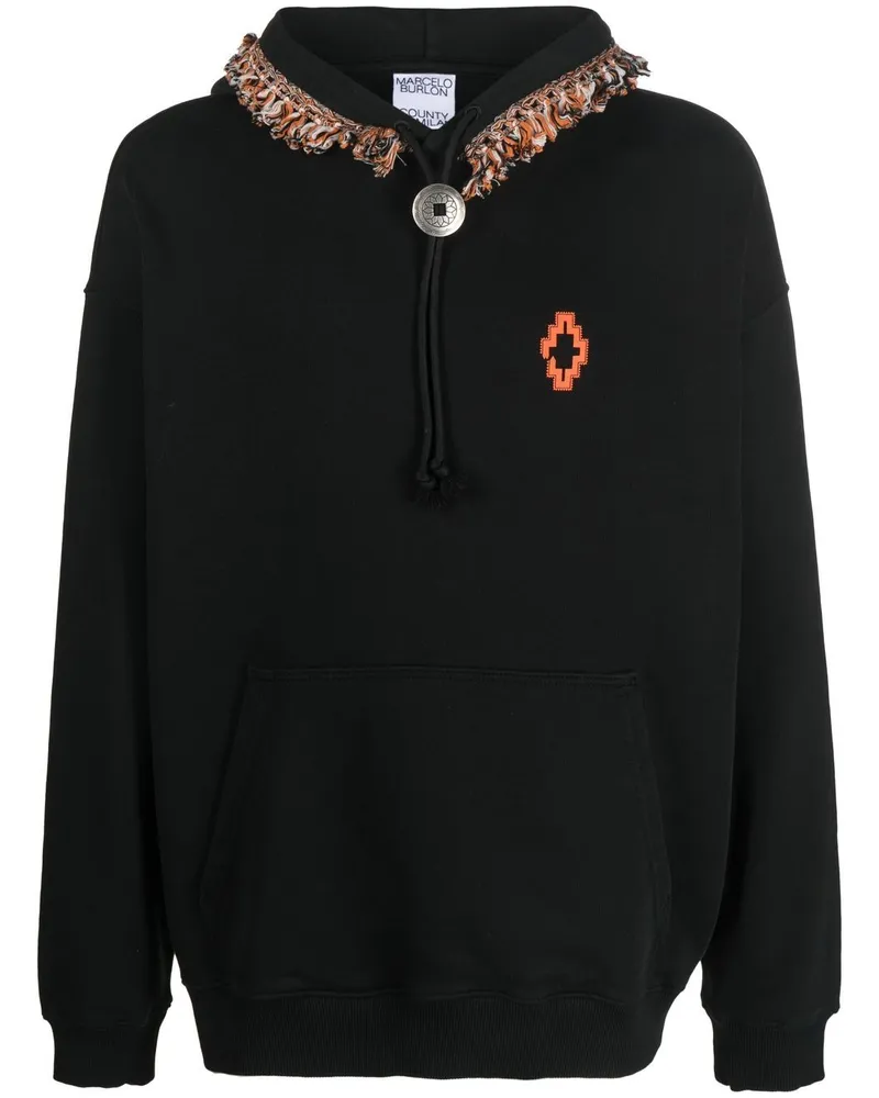 Marcelo Burlon | County of Milan Hoodie mit Fransenborte Schwarz