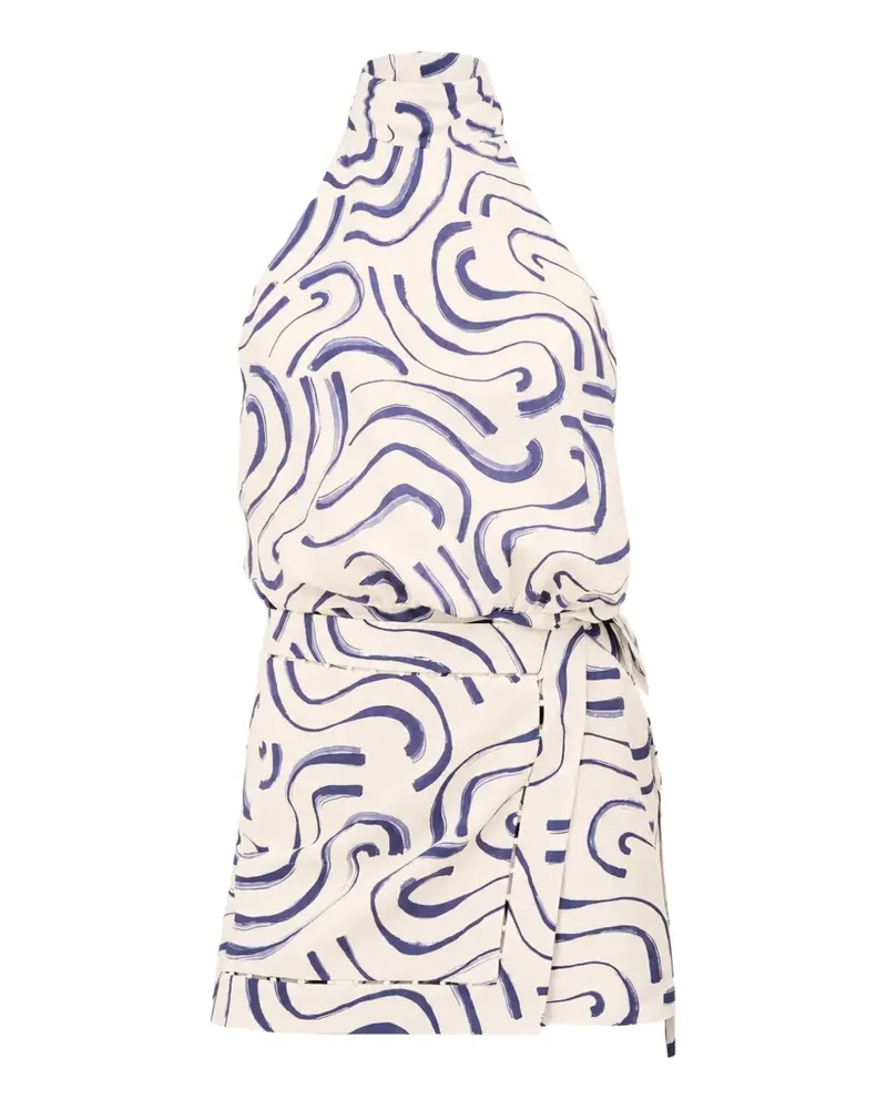 Alexis Sirenza abstract-print mini dress - Nude Nude