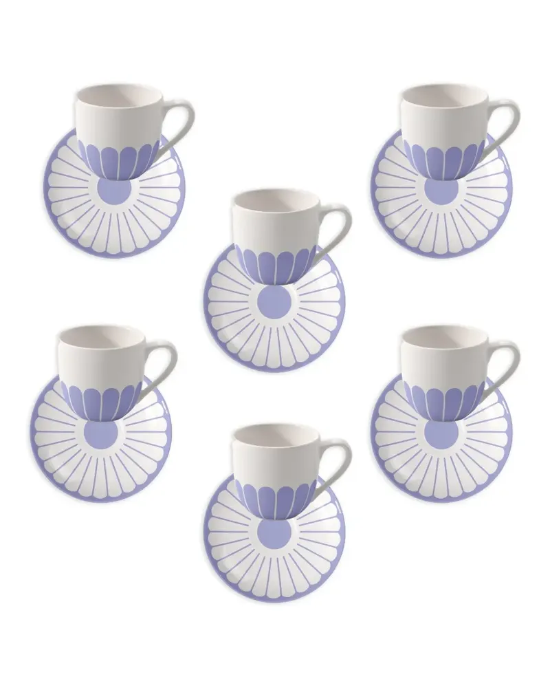 Villeroy & Boch Teetassen-Set mit Blumenmuster - Blau Blau