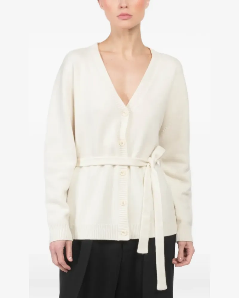 PLAN C belted cardigan - Nude Nude
