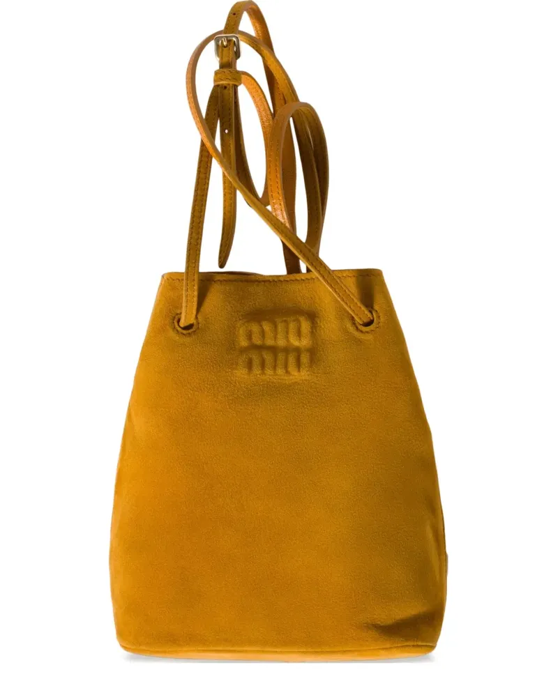 Miu Miu Schultertasche aus Wildleder - Gelb Gelb