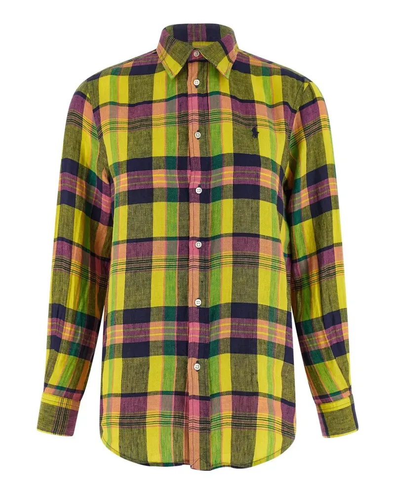 Ralph Lauren check embroidered linen shirt - Gelb Gelb