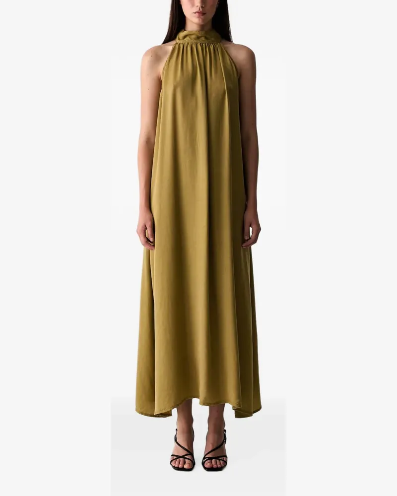 VICOLO halterneck pleated maxi dress - Grün Grün