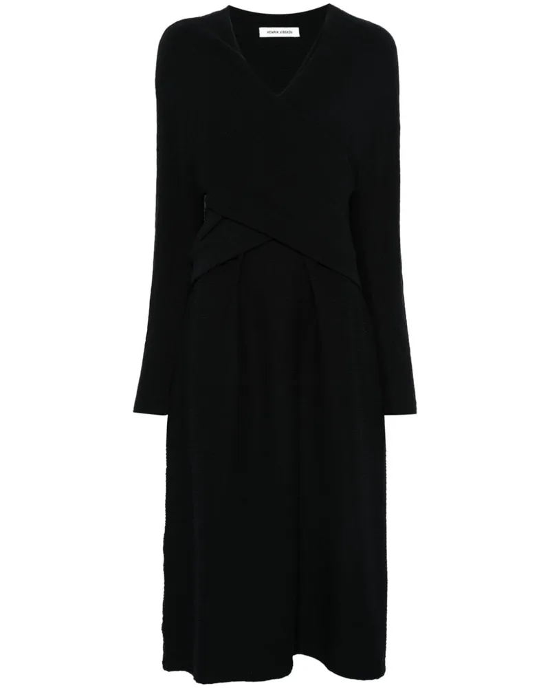 Henrik Vibskov Cross Midikleid - Schwarz Schwarz