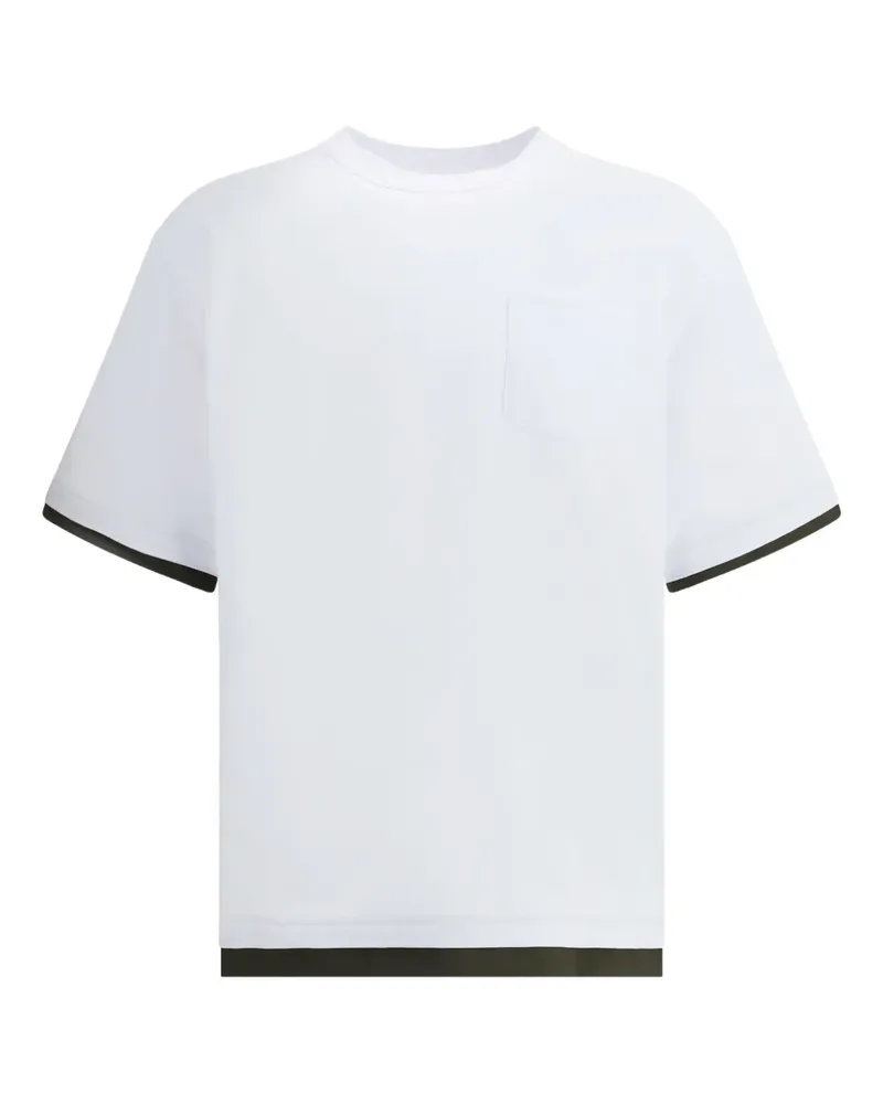 Sacai Jersey-T-Shirt mit Taschendetail - Weiß Weiß