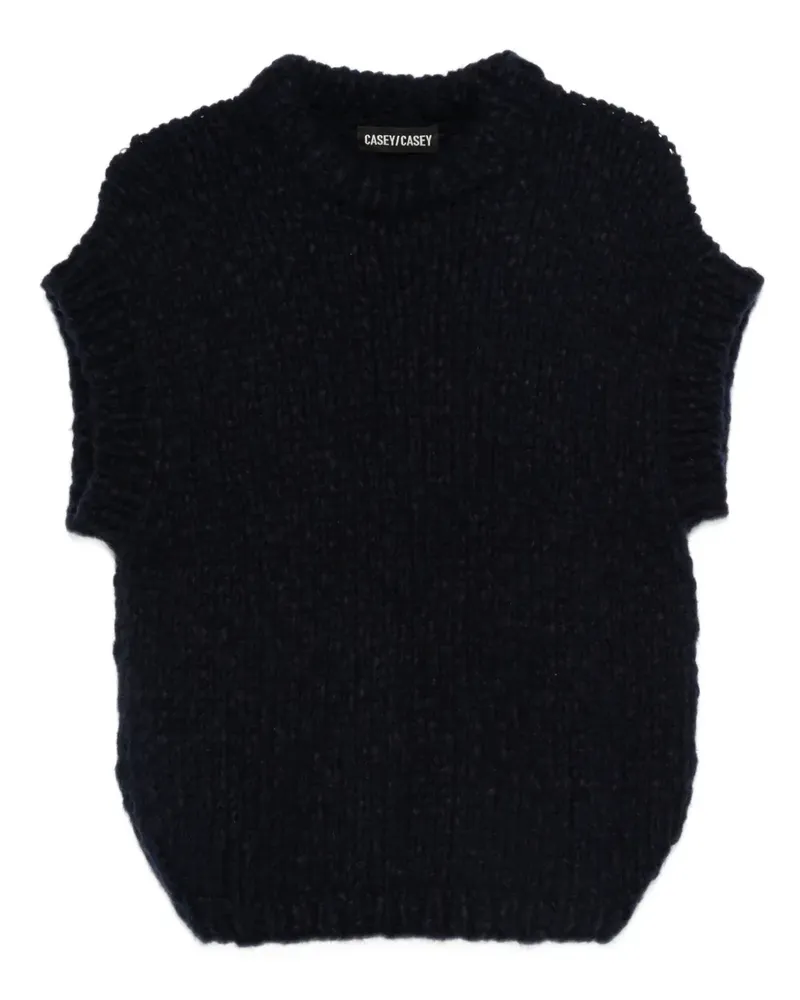 Casey Casey Kurzärmeliges Strickoberteil - Blau Blau