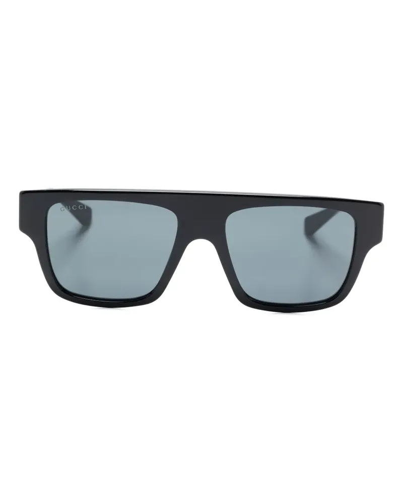 Gucci Sonnenbrille mit eckigem Gestell - Schwarz Schwarz
