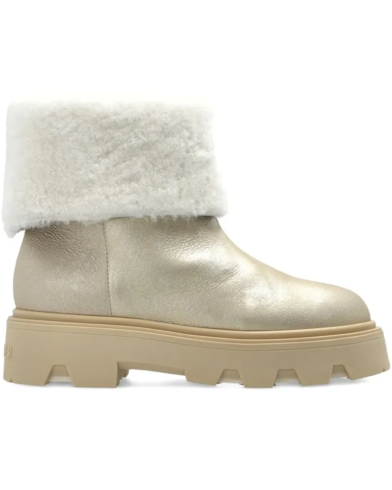 Moncler 40mm Aurea shearling-trim boots - Gold Gold
